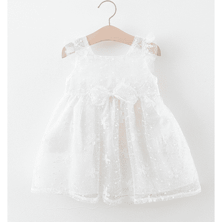 TOPGOD Baby Girls Bowknot Lace Gauze Princess Dress