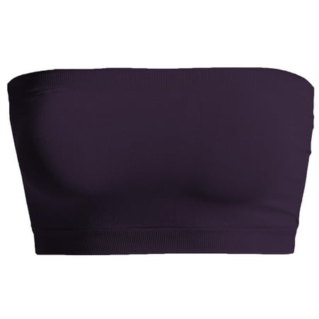 Women s Nylon/Span Stretch Bandeau Bra Top Strapless Seamless Bralette
