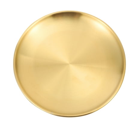 1pc Single Layer Stainless Steel Tray Dinner Plate Food Plate Durable BBQ Plate
