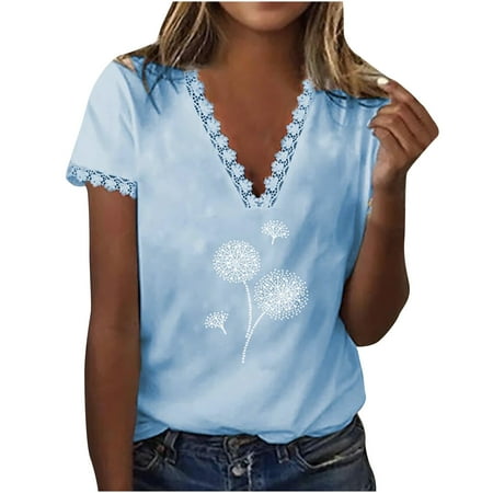 Crop Tops for Women Tunic Tops Women s Casual Sexy Fashion Summer V-Neck T-Shirt Print Short Sleeve Tops Blouse Womens Workout Tops Black Shirts for Women Clearance Blue M
Crop Tops for Women Tunic Tops Women s Casual Sexy Fashion Summer V-Neck T-Shirt Print Short Sleeve Tops Blouse Womens Workout Tops Black Shirts for Women Clearance Blue M
