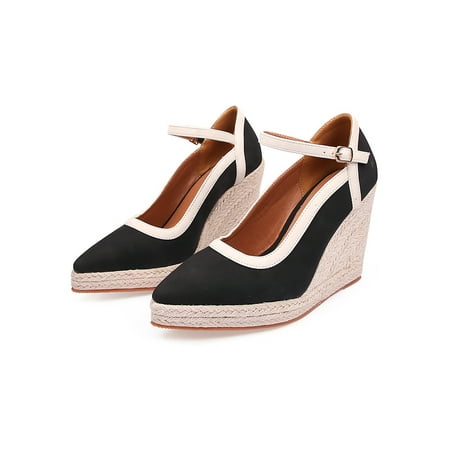 Wazshop Women Wedge Heels Pointed Toe Pumps Slip On Espadrille Pump Non-Slip Comfort Dress Shoes Womens Shoe Ankle Strap Casual Black 8.5
Wazshop Women Wedge Heels Pointed Toe Pumps Slip On Espadrille Pump Non-Slip Comfort Dress Shoes Womens Shoe Ankle Strap Casual Black 8.5