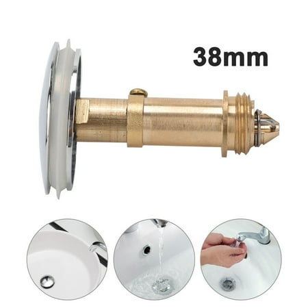 38Mm Tap Up Basin Waste Chrome Sink Push Button Click Clack Plug+Spring Bolt