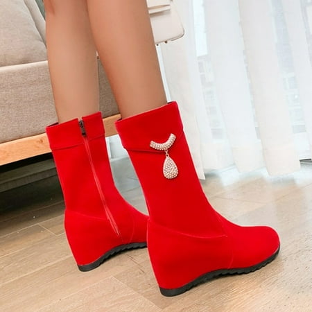 Christmas Ladies Fashion Solid Color Suede Rhinestone Buckle Side Zipper Inner Boosting Middle Boots
Christmas Ladies Fashion Solid Color Suede Rhinestone Buckle Side Zipper Inner Boosting Middle Boots
