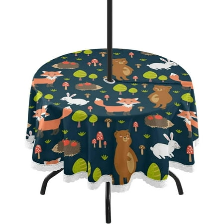 Hyjoy Fox Round Tablecloth 60 Waterproof Spillproof Polyester Fabric Table Cover with Zipper Umbrella Hole for Outdoor Patio Garden Dining Party
Hyjoy Fox Round Tablecloth 60 Waterproof Spillproof Polyester Fabric Table Cover with Zipper Umbrella Hole for Outdoor Patio Garden Dining Party