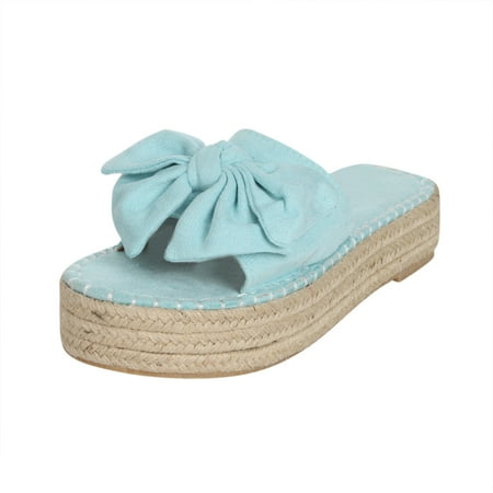 Kukoosong Platform Sandals Womens Casual Comfortable Vacation Bow Straw Platform Flat Sandals Women Light blue 40
Kukoosong Platform Sandals Womens Casual Comfortable Vacation Bow Straw Platform Flat Sandals Women Light blue 40
