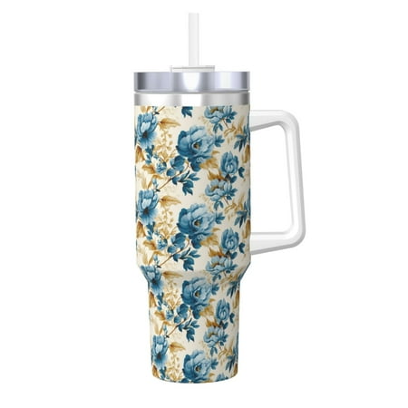 Cauagu Vintage Blue Flowers Print Stainless Steel Vacuum Insulated Tumbler 40oz Water Bottle with Handle & Flip Straw Reusable Travel Coffee Mug for Women & Men
Cauagu Vintage Blue Flowers Print Stainless Steel Vacuum Insulated Tumbler 40oz Water Bottle with Handle & Flip Straw Reusable Travel Coffee Mug for Women & Men