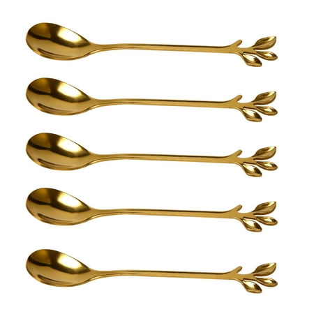 Coffee Stirring Spoon Stainless Steel Creative Branch Leaves Shape Creative Cutlery Dessert Spoon Jam Ice Cream Tea Spoon Gold(5pcs)
Coffee Stirring Spoon Stainless Steel Creative Branch Leaves Shape Creative Cutlery Dessert Spoon Jam Ice Cream Tea Spoon Gold(5pcs)