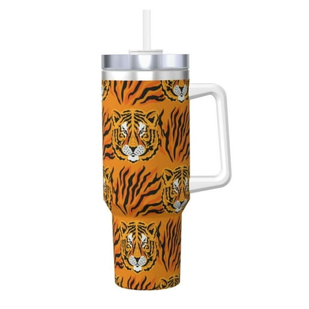 Sikiie Tiger Insulated Stainless Water Bottle Lid Travel Mug Cup Insulated Tumblers Cup 40oz Ice Bully With Handle
Sikiie Tiger Insulated Stainless Water Bottle Lid Travel Mug Cup Insulated Tumblers Cup 40oz Ice Bully With Handle