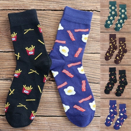 SPRING PARK Cartoon Beer Banana French Fries Fried Socks Fox Cartoon Crew Socks