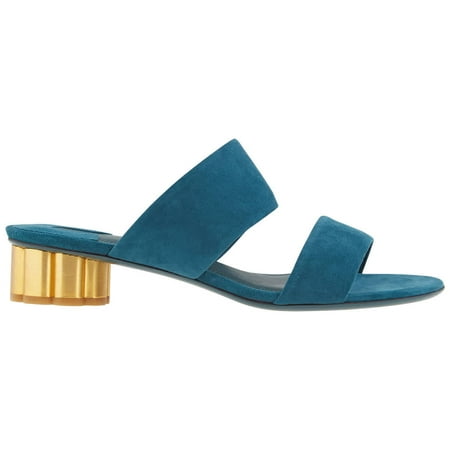 Salvatore Ferragamo Ladies Belluno Two-banded Flower Heel Sandals In Teal Brand Size 6 D
Salvatore Ferragamo Ladies Belluno Two-banded Flower Heel Sandals In Teal Brand Size 6 D