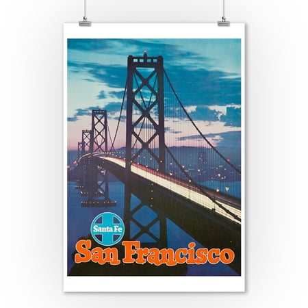Santa Fe - San Francisco Vintage Poster USA c. 1948 (9x12 Art Print, Wall Decor Travel Poster)
