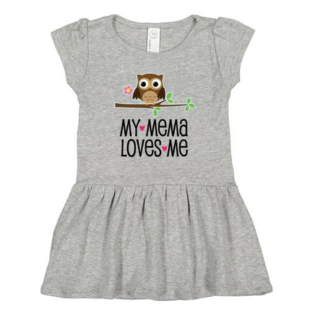 Inktastic Mema Loves Me Girl Owl Gift Toddler Girl Dress