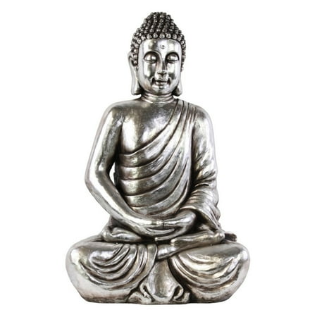 Urban Trends Resin Meditating Buddha Statue with Rounded Ushnisha in Dhyana Mudra