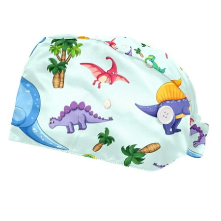2PCS Working Cap with Buttons and Sweatband Adjustable Tie Back Hats Bouffant Caps Dinosaur Scrub Turban Hat
2PCS Working Cap with Buttons and Sweatband Adjustable Tie Back Hats Bouffant Caps Dinosaur Scrub Turban Hat