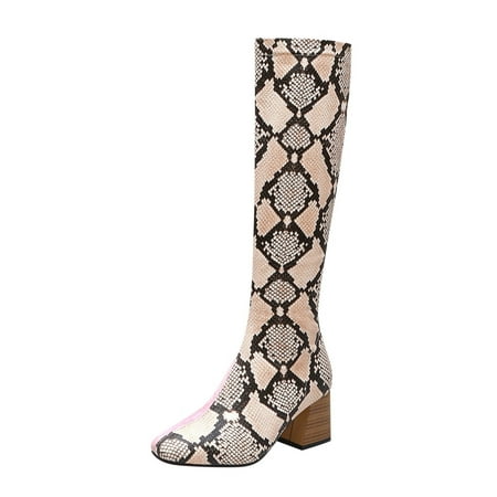 GNEIKDEING Chunky Thigh Snakeskin Contrasting Retro Women s Zipper High Shoes Heels Breathable Boots Colors Women s Boots Gift on Clearance
GNEIKDEING Chunky Thigh Snakeskin Contrasting Retro Women s Zipper High Shoes Heels Breathable Boots Colors Women s Boots Gift on Clearance