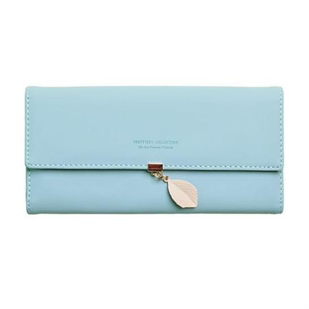Dicasser Long Wallet for Women PU Leather Leaf Pendant Card Holder Phone Checkbook Organizer Coin Purse(Sky Blue)
Dicasser Long Wallet for Women PU Leather Leaf Pendant Card Holder Phone Checkbook Organizer Coin Purse(Sky Blue)