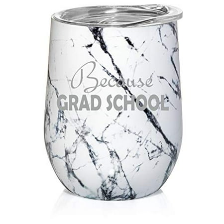 12 oz Double Wall Vacuum Insulated Stainless Steel Marble Stemless Wine Tumbler Glass Coffee Travel Mug With Lid Because Grad School Student Funny (Black White Marble)
12 oz Double Wall Vacuum Insulated Stainless Steel Marble Stemless Wine Tumbler Glass Coffee Travel Mug With Lid Because Grad School Student Funny (Black White Marble)