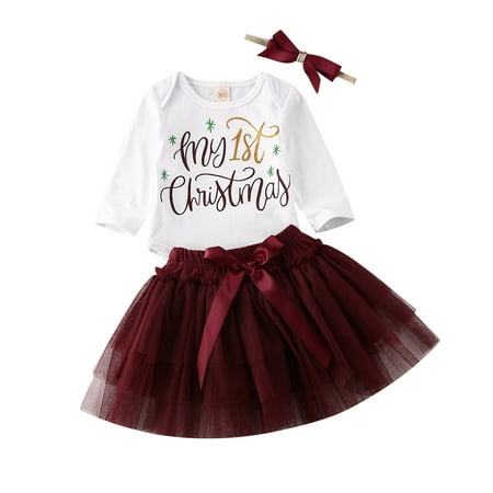 Spring hue My 1st Christmas Baby Girls 3PCS Outfits Tops Romper+Tutu Skirt Clothes
Spring hue My 1st Christmas Baby Girls 3PCS Outfits Tops Romper+Tutu Skirt Clothes