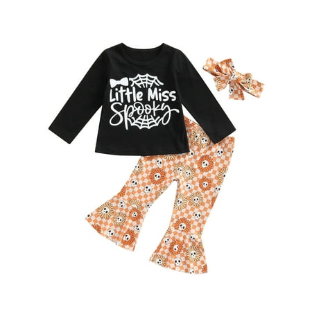 Nokpsedcb Halloween Toddlers Kids Girls Clothing Suit Long Sleeve Letter Printed Tops+Skull Flower Plaid Printed Long Pants+Headband Black 3-4 Years
Nokpsedcb Halloween Toddlers Kids Girls Clothing Suit Long Sleeve Letter Printed Tops+Skull Flower Plaid Printed Long Pants+Headband Black 3-4 Years