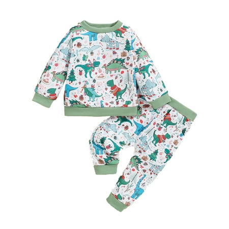 Bjutir Toddler Boys Outfit Set Christmas Theme Baby Child Clothing New Long Sleeve Hoodie Cartoon Animal Print Trousers Two Piece Set Green 6-9 Months
Bjutir Toddler Boys Outfit Set Christmas Theme Baby Child Clothing New Long Sleeve Hoodie Cartoon Animal Print Trousers Two Piece Set Green 6-9 Months