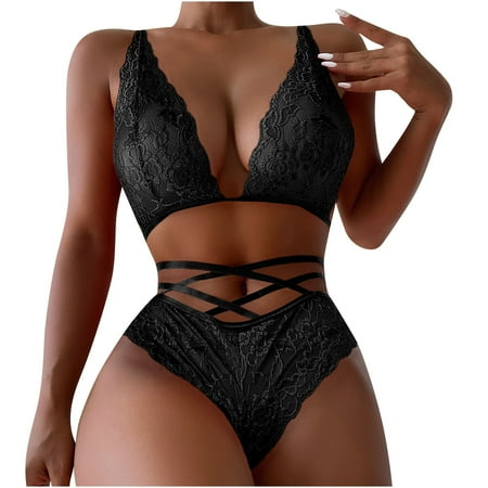 Mrat Lingerie Sets with Garter Belt Women Lingerie Corset Lace Free Wire Racy Muslin Sleepwear Underwear Tops+Briefs Bodysuit Sets Garter Lingerie