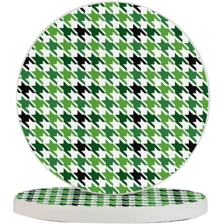 Set of 2 Round Coasters Houndstooth-Green-Plaid-Lattice for Drinks 4 Inch Ceramic Cups Place Mats Home Decor
Set of 2 Round Coasters Houndstooth-Green-Plaid-Lattice for Drinks 4 Inch Ceramic Cups Place Mats Home Decor