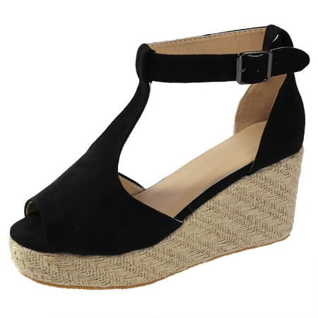 Womens Sandals Ladies Fashion Solid Color Flock Open Toe Buckle Wedge Straw Sole Casual Sandals Women S Sandals Flock Black 41
Womens Sandals Ladies Fashion Solid Color Flock Open Toe Buckle Wedge Straw Sole Casual Sandals Women S Sandals Flock Black 41
