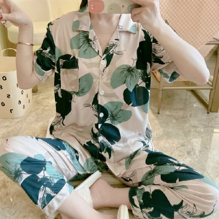 DanceeMangoo New Sale Women Home Wear Spring Summer Short Sleeved Women Pajamas Set Long Pant Pyjamas Sets Cotton Leisure Sleepwear Set
DanceeMangoo New Sale Women Home Wear Spring Summer Short Sleeved Women Pajamas Set Long Pant Pyjamas Sets Cotton Leisure Sleepwear Set