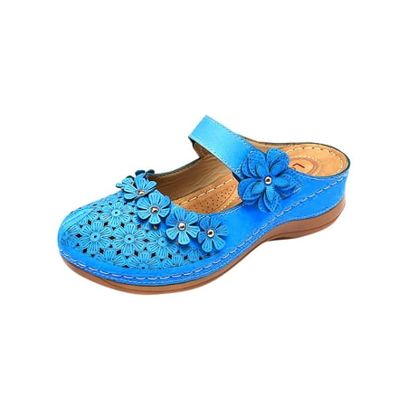 

Fashion Gift! MIARHB Fashion Non-Slip Wedges Flat Round Toe Casual Sandals Flip Going Out Tops Light Blue 43
