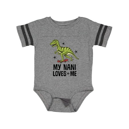 Inktastic My Nani Loves Me Dinosaur Grandson Gift Baby Boy Bodysuit