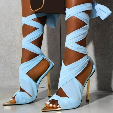 Homedles Sandals for Women- Open toe Heeled Lace up Gift for Women Comfortable Strappy Gladiator Sandals Blue 35
Homedles Sandals for Women- Open toe Heeled Lace up Gift for Women Comfortable Strappy Gladiator Sandals Blue 35