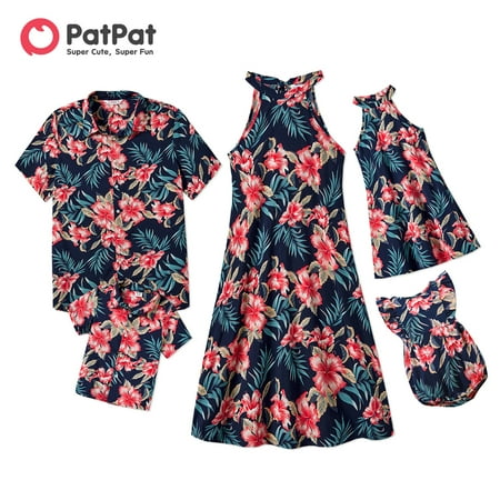 PatPat Family Matching Allover Floral Print Halterneck Dresses and Short-sleeve Shirts Sets
PatPat Family Matching Allover Floral Print Halterneck Dresses and Short-sleeve Shirts Sets