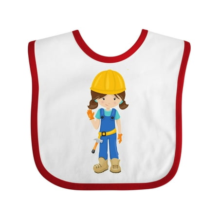 Inktastic Construction Girl Brown Hair Cute Girl Hammer Gift Baby Girl Bib 
Inktastic Construction Girl Brown Hair Cute Girl Hammer Gift Baby Girl Bib