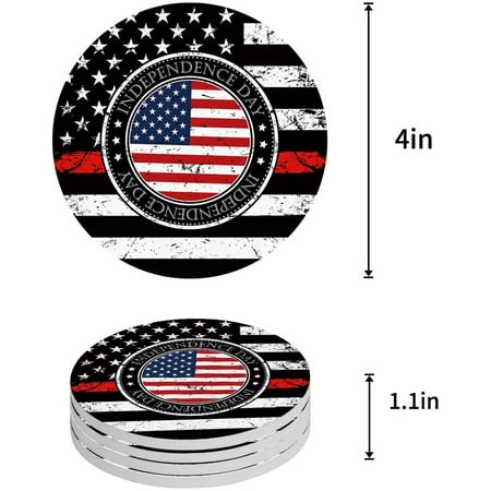 FMSHPON Independence Day Theme American Flag Set of 4 Round Coaster for Drinks Absorbent Ceramic Stone Coasters Cup Mat with Cork Base for Home Kitchen Room Coffee Table Bar Decor
FMSHPON Independence Day Theme American Flag Set of 4 Round Coaster for Drinks Absorbent Ceramic Stone Coasters Cup Mat with Cork Base for Home Kitchen Room Coffee Table Bar Decor