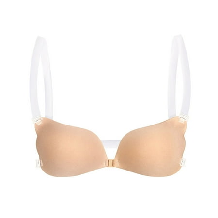 

Sehao Best Bras for Women Adhesive Bra Strap Sticky Invisible Push Up Silicone Bra for Backless Dress With Nipple Covers Nude Silica gel Push Up Bras for Women