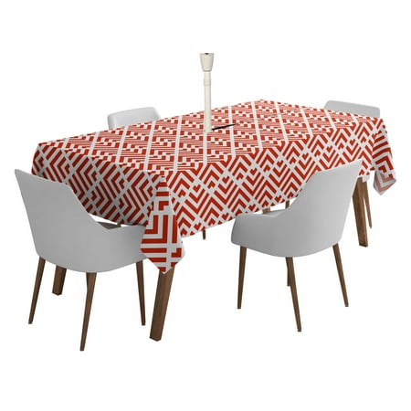 Vargottam Indoor/OutdoorTablecloth58x82 Inch RectangleTablecloth with Umbrella Hole and Zip- Waterproof PatioTableCloths- TableCovers for Backyard RectangularTable- Red 
Vargottam Indoor/OutdoorTablecloth58x82 Inch RectangleTablecloth with Umbrella Hole and Zip- Waterproof PatioTableCloths- TableCovers for Backyard RectangularTable- Red