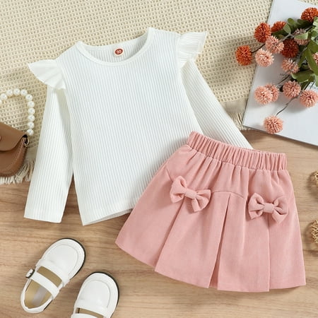 Zukuco Kids Toddler Baby Girl Fall Winter Outfit Long Sleeve Shirt Ribbed Knitted Pullover Top Skirt Set 2pcs Clothes 
Zukuco Kids Toddler Baby Girl Fall Winter Outfit Long Sleeve Shirt Ribbed Knitted Pullover Top Skirt Set 2pcs Clothes