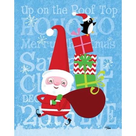 Santa and Bag of Presents Poster Print by Teresa Woo