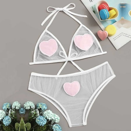 Bra Sets For Women Fashion Women Heart Pattern Sheer Cute Bow Bandage Lingerie Set Underwear
Bra Sets For Women Fashion Women Heart Pattern Sheer Cute Bow Bandage Lingerie Set Underwear