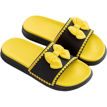 CoCopeanut Cute Bow Women Slippers Bathroom Non-Slip Deodorant Soft Slippers