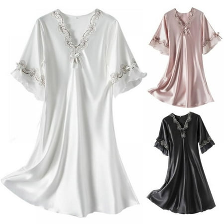 GYRATEDREAM Women Nightgowns Sleep Shirts Lace Trim V Neck Short Sleeve Night Sleepwear Soft Nightshirt S-XL
GYRATEDREAM Women Nightgowns Sleep Shirts Lace Trim V Neck Short Sleeve Night Sleepwear Soft Nightshirt S-XL