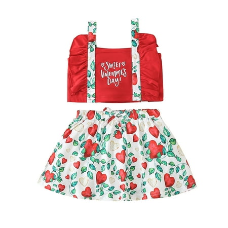 Kids Sets Clothing For Toddler Girls Love Hearts Printed Sleeveless Chlidren Spring Summer Vest Skirts Clothing Dailywears Comfortable Loose Fittness Sets
Kids Sets Clothing For Toddler Girls Love Hearts Printed Sleeveless Chlidren Spring Summer Vest Skirts Clothing Dailywears Comfortable Loose Fittness Sets