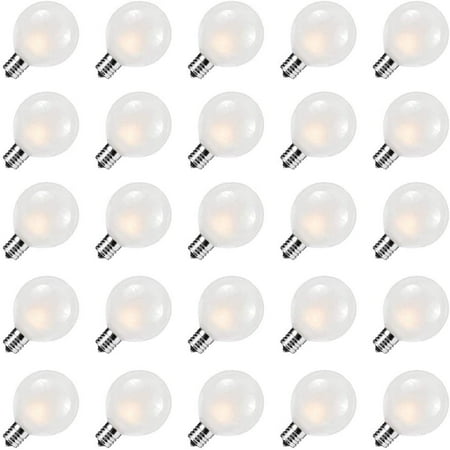 JR 25 Pack G40 Clear Globe Light Bulbs 1.5 Inch Night Light Replacement Bulbs for Indoor Outdoor Patio Decor C7 Candelabra Socket Base 5W
JR 25 Pack G40 Clear Globe Light Bulbs 1.5 Inch Night Light Replacement Bulbs for Indoor Outdoor Patio Decor C7 Candelabra Socket Base 5W