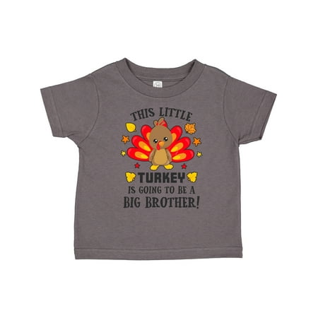 Inktastic This Little Turkey is Going to Be a Big Brother Gift Toddler Boy Girl T-Shirt