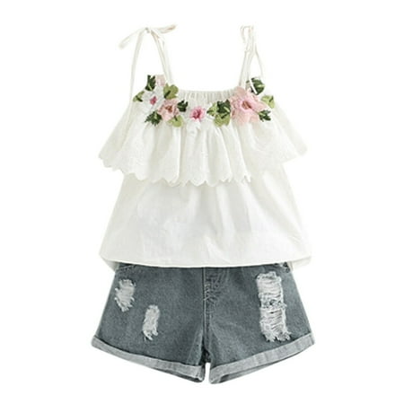 QIPOPIQ Girls Clothes Clearance Toddler Kids Baby Girl Outfits Clothes Embroidery T-shirt+Denim Shorts Jeans Set
QIPOPIQ Girls Clothes Clearance Toddler Kids Baby Girl Outfits Clothes Embroidery T-shirt+Denim Shorts Jeans Set