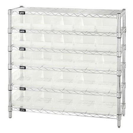 6 Shelf Wire Shelving Unit With 25 Clear Plastic Storage Bins 12 x 36 x 36 in.
6 Shelf Wire Shelving Unit With 25 Clear Plastic Storage Bins 12 x 36 x 36 in.