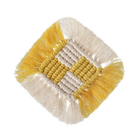Bohemia Tablecloth Handmade Woven Cup Pad Non-slip Insulation Coaster For Kitchen Decoration Home Table Decor Accessories Yellow
Bohemia Tablecloth Handmade Woven Cup Pad Non-slip Insulation Coaster For Kitchen Decoration Home Table Decor Accessories Yellow