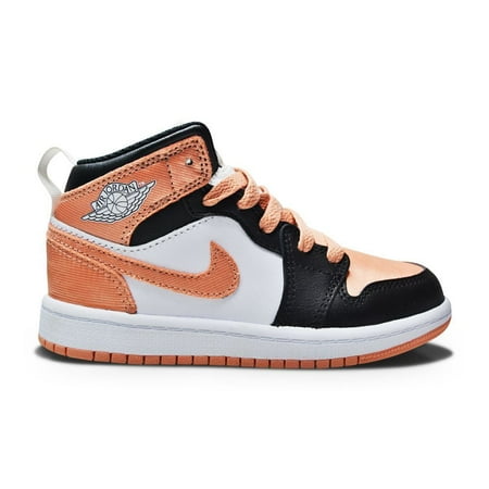 Little Kid s Jordan 1 Mid White/Lt Madder Root-Black (DM9078 108) - 2.5