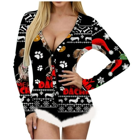 JeashCHAT Sexy Lingerie for Women ’s Christmas Not Positioned Print V-neck Feather Detail Long Sleeve Sexy Bodysuit Sexy Lingerie Pajamas
JeashCHAT Sexy Lingerie for Women ’s Christmas Not Positioned Print V-neck Feather Detail Long Sleeve Sexy Bodysuit Sexy Lingerie Pajamas