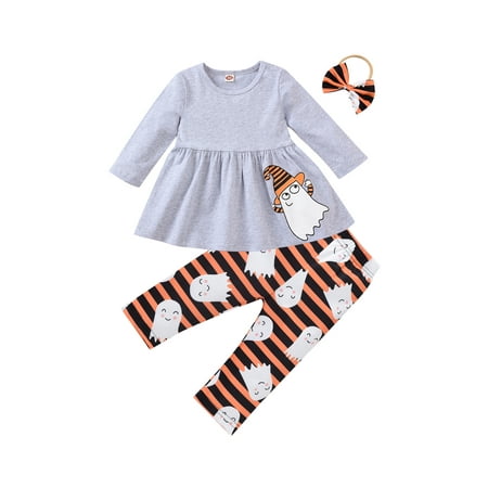 Sunisery 3PCS Toddler Infant Kids Baby Girls Halloween Cartoon Ghost Pullover Stripe Pants Set Gray 2-3 Years
Sunisery 3PCS Toddler Infant Kids Baby Girls Halloween Cartoon Ghost Pullover Stripe Pants Set Gray 2-3 Years